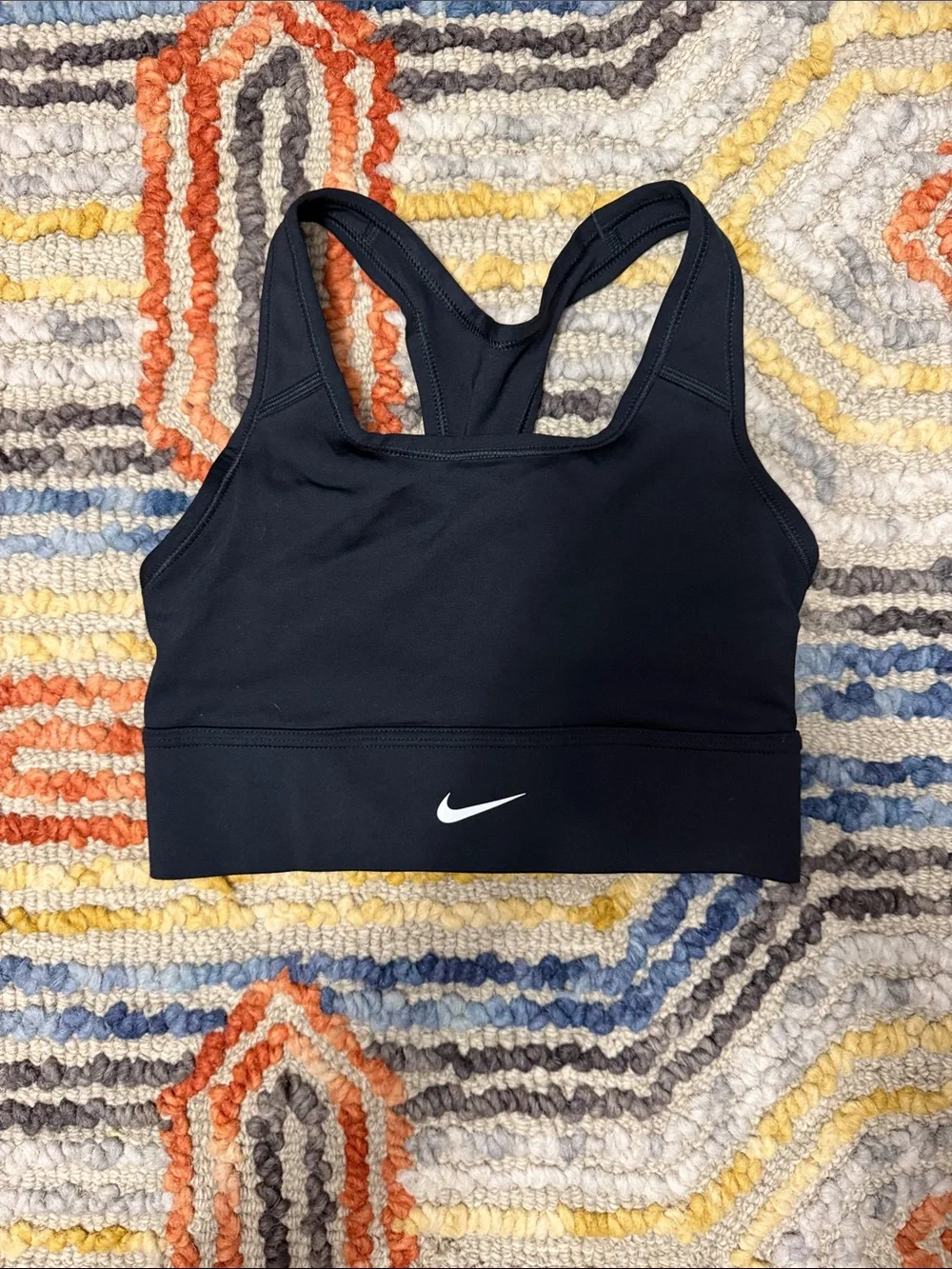 Nike Black Racerback Sports Bra with White Swoosh
